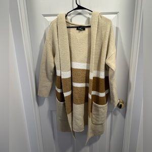 Lulus Neutral Hooded Cardigan Sweater
